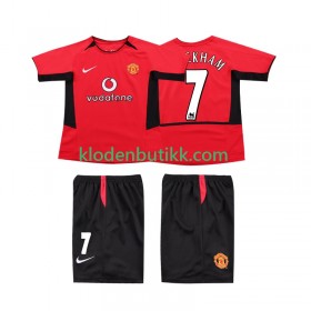 Manchester United BECKHAM 7 2004 Barn Retro Hjemme Fotballdrakt 2002 Kortermet